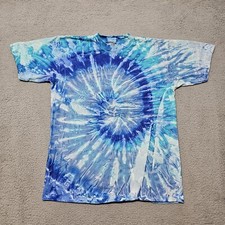 Vintage Single Stitch Shirt Tie Dye Oneita Mens Large Short Sleeve Blue