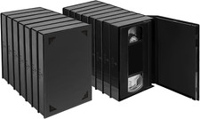 15 Pack VHS Album Case, Black VHS Tape Protector Case, VHS Cassette Box with Ful