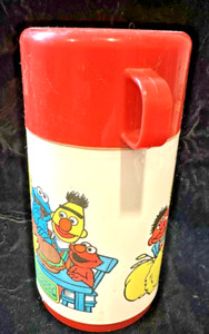 Vintage Sesame Street Aladdin Plastic Thermos Red Top