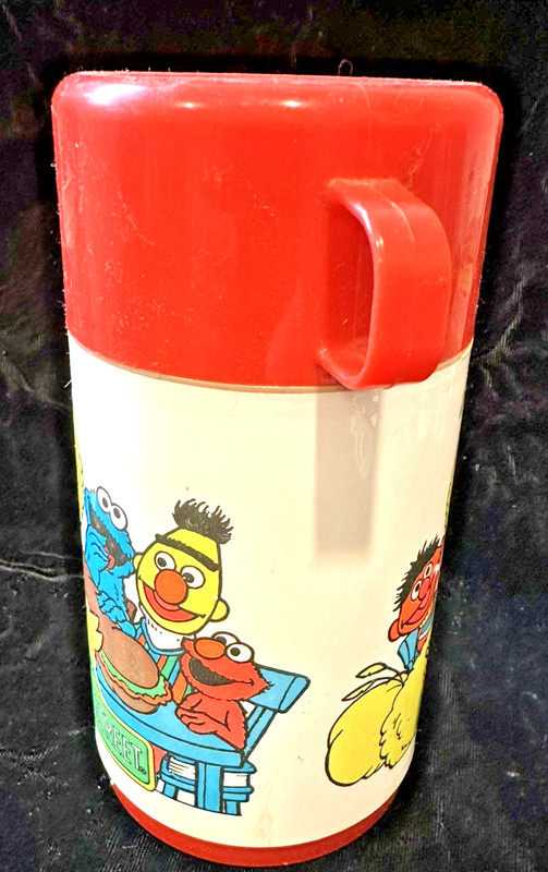 Vintage Sesame Street Aladdin Plastic Thermos Red Top