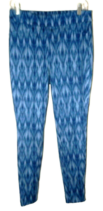 CHICO'S Heavy Quality Luxury Rayon Stretch Legging Pants-1 (M /8), blue multi