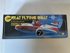 Vintage Working Chinese Great Flying Boat 1970s Tin Friction Toy  Original Box