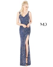 Mac Duggal navy/multi 1068 Sheath Dress