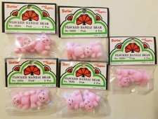 Lot of 10 Darice Pink Miniature 1" Flocked Banzai Teddy Bears No. 16234 Craft