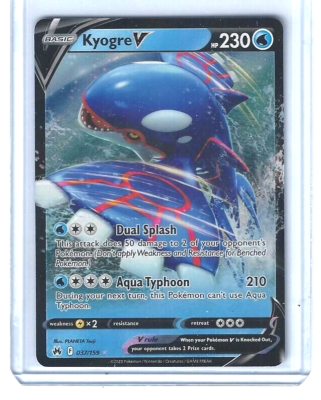 Kyogre V 037/159 HP230 Crown Zenith Ultra Rare Pokemon Trading Game Card -  NM