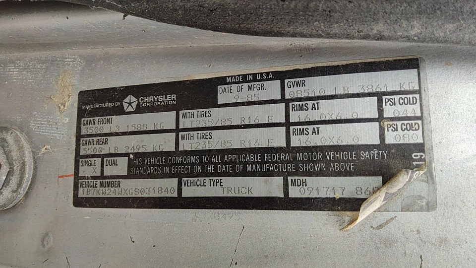 1981-90 Dodge Ram W250 Passenger Right Manual Window Regulator Oem Crank 4354476 - Image 4 of 4