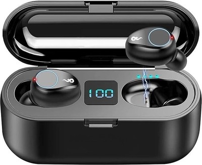 Wireless Earbuds F9 TWS Bluetooth Headset 9D Sound Noise Cancelling LED Display