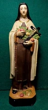 ST THERESE OF LISIEUX Vtg 1940s CHALKWARE 9.25" FIGURE STATUE