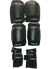Black Multi-Sport Pads Elbow / Knee Pads Wrist Guard Set One Size