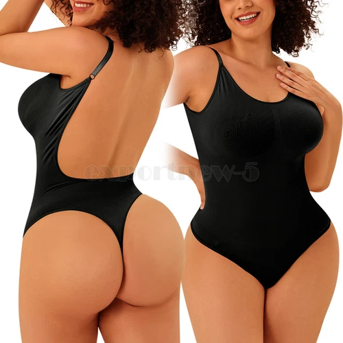 Low Back Bodysuit Women Tummy Control Shapewear Seamless Body Shaper Tank Top UK - Picture 28 of 47