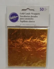 Wilton Gold Foil Candy Wrappers 4 x 4 inch  50pc