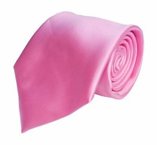 BERLIONI ITALY FANCY MATCHING NECKTIE SET SOLID DESIGNER PINK