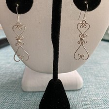 Sterling Silver .925 Swirl Dangling Earrings