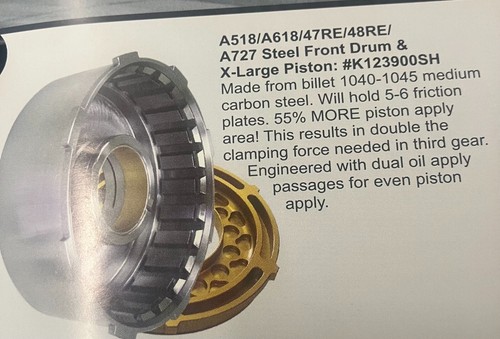 Dodge 48re Billet carbon steel front drum #K123900SH Used but in great condition