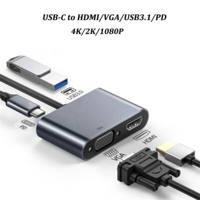 USB-C to HDMI/VGA/USB 3.0/PD Charging Converter Adapter For TV Macbook Samsung