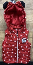 Disney Minnie Mouse Toddler Girls Puffer Vest with Hood Costume Size 18-24.