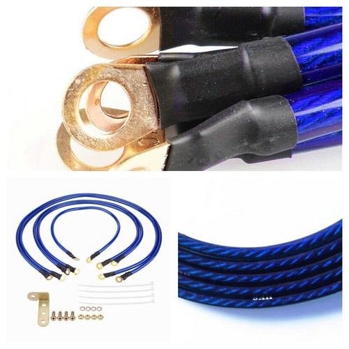 Kit de cable de tierra para automóvil cable de conexión a tierra de carreras 5 puntos rendimiento universal azul - Imagen 1 de 18
