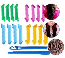 Magique Bigoudis + crochet Cheveux rouleau boucle permanente coiffure rollers 