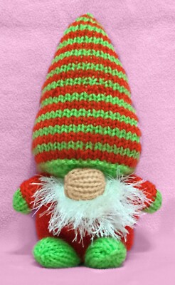 STRICKMUSTER - Santa Gonk Zwerg Schokolade orange Abdeckung / 13 cms Weihnachtsspielzeug
