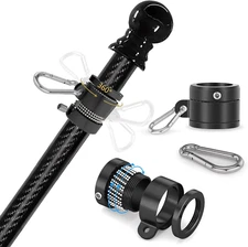 6FT Outdoor Flag Pole for House, Carbon Fiber Design Heavy Duty Flag Pole with T