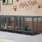 Two In 1 Heavy Duty Dog Cage Metal Kennel Divider Dog Crate f/ Porch Garden Yard
