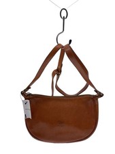 Borsa a tracolla IL BISONTE a forma di mezzaluna in pelle marrone tinta unita