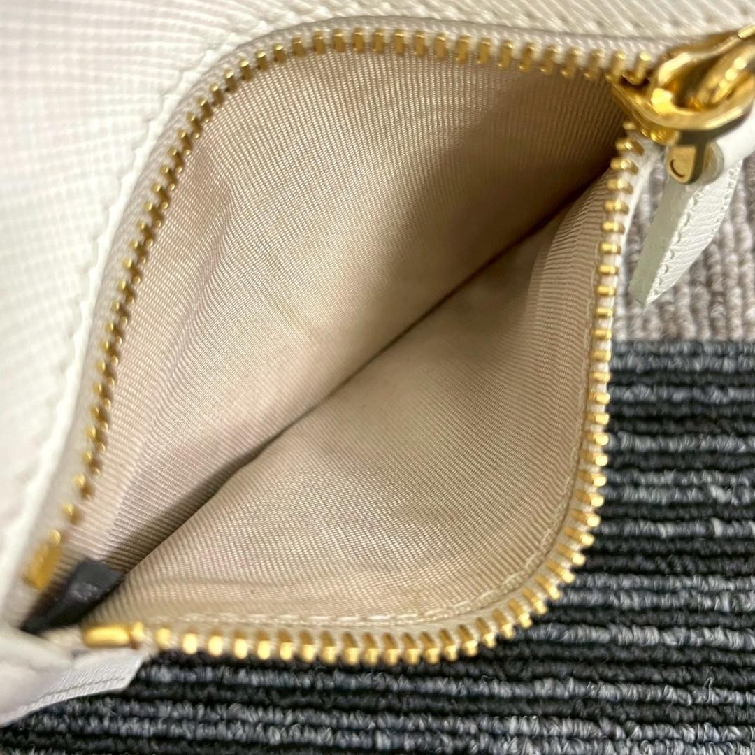 Prada Saffiano Card Case with Banana Charm Silver Tone Metal Accents thumbnail 6