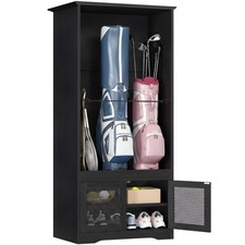 YITAHOME Wooden Golf Bag Organizer for Garage, Rolling Storage Stand for Golf...