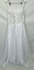 Wedding Dress Size 14 Sweetheart Lace Applique Beaded Sequin A-Line NWT White