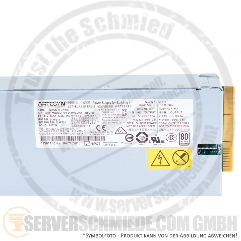 IBM 1300W Artesyn PSU Netzteil for IBM Flash System AF 900 01AF314 01AF370 - Bild 3 von 3