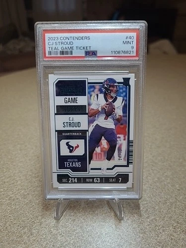 2023 Panini Contenders C.J. Stroud #40 Teal Game Ticket /75 (RC) PSA 9 Texans