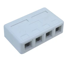 Wallplate: Surface Mount Type  Keystone  4 Hole - White