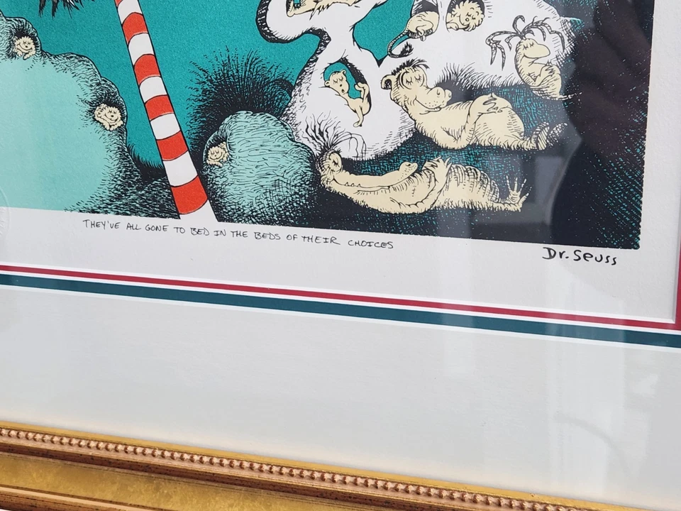 Dr. Seuss Edición Limitada - Litografía Impresión Artística Bonita Enmarcada con Certificado de Autenticidad + Sello 1 de 4 Foto 3 de 4