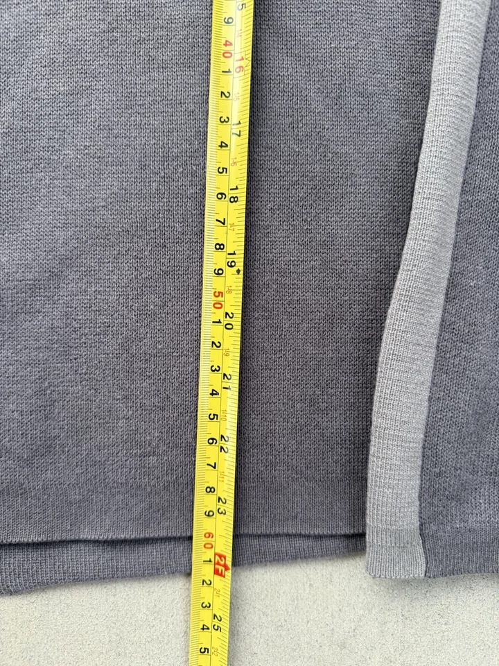 Vintage Armani Exchange Wool Blend Striped Grey Crewneck Pullover Sweater - Image 2 of 4