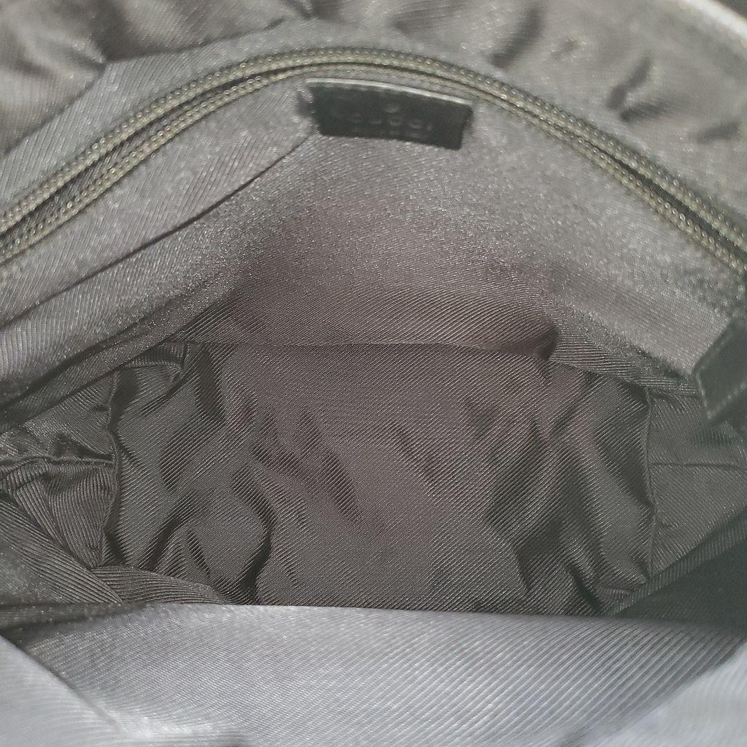 GUCCI GG Canvas Tote Bag Black Leather Unisex Authentic Fashion Bag thumbnail 10