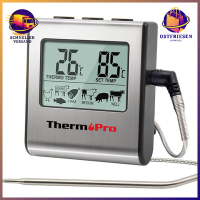 Bratenthermometer Digital Ofenthermometer Fleischthermometer mit Timer für BBQ