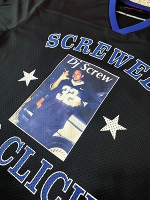 Supreme DJ Screw Football Jersey XL Black SS26 Screwed Up Click