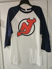 New Jersey Devils 3/4 Sleeve Bella + Canvas Airlume Jersey Men's XL