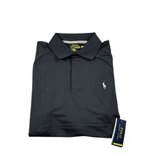 Polo Ralph Lauren Performance Black Snap Polo Shirt Size Large NWT