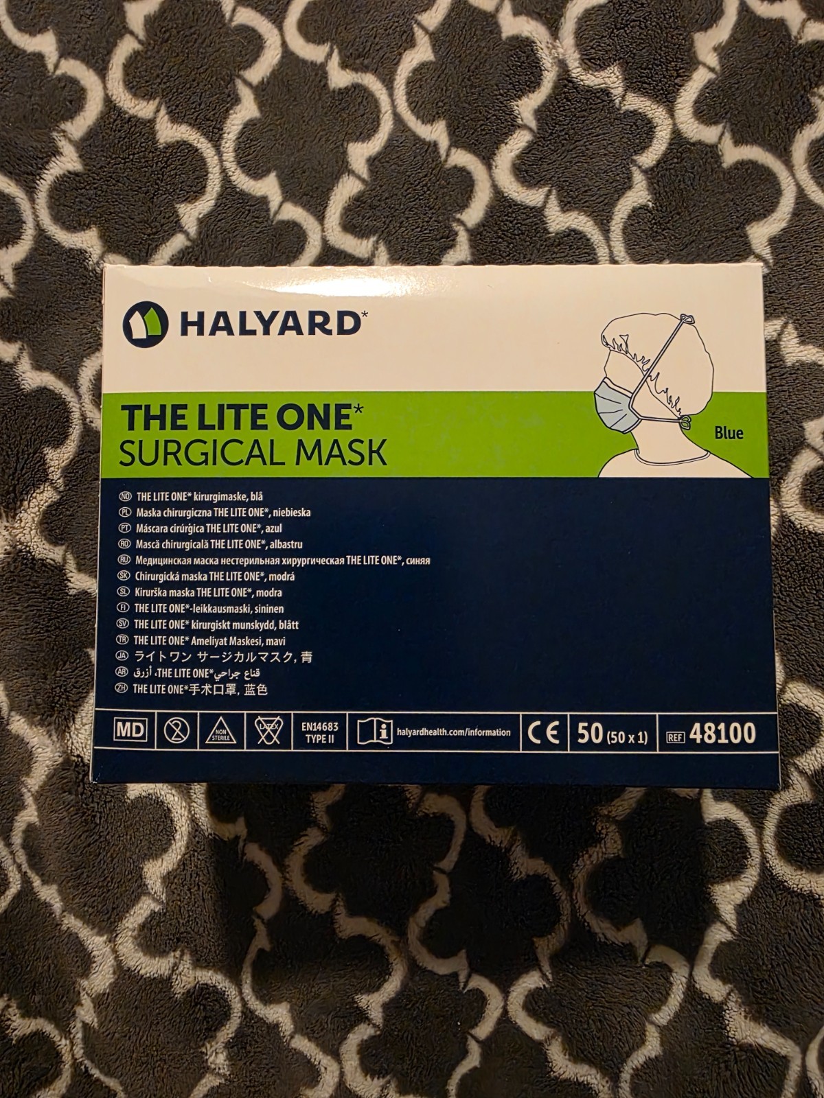 Halyard 48100 Surgical Face Mask, Blue - Pack of 50 for sale online | eBay