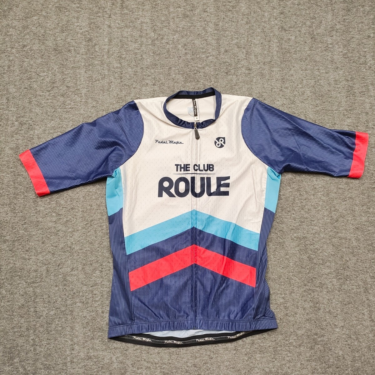 Pedel Mafia Cycling Jersey Mens Small Full Zip Blue White The Club