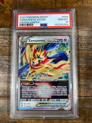 Pokemon 2023 Crown Zenith ZAMAZENTA Vstar #099 PSA 10 Gem Mint RARE