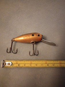 Wood Deep R Doodle Gold scale 2" Crankbait Fish Lure Wood MFG CO ARK