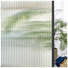 Coavas Reeded Glass Window Privacy Film 3D Fluted Frosted Decorative Window