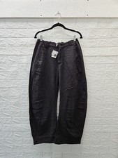 New Free People Spotlight Washed Barrel Chino Trousers Black Sz 4