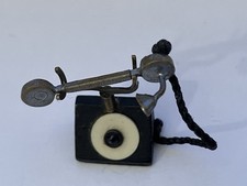 Antikes Miniatur-Telefon mit Mechanik – Puppenhaus / Puppenstube