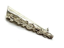 Vintage 1992 Sterling Silver Lapel Posy / Boutonnière Holder Brooch 9.7 grams