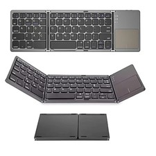 Foldable Bluetooth Keyboard with Touchpad, Full-Size Wireless Folding Keyboard w