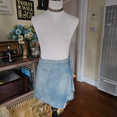 Y2K Style Roxy Denim Wrap Skirt 29