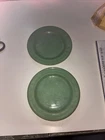 Vintage Fire King Jadeite 6 3/4" Restaurant Ware Pie / Salad Plates - Set of 2